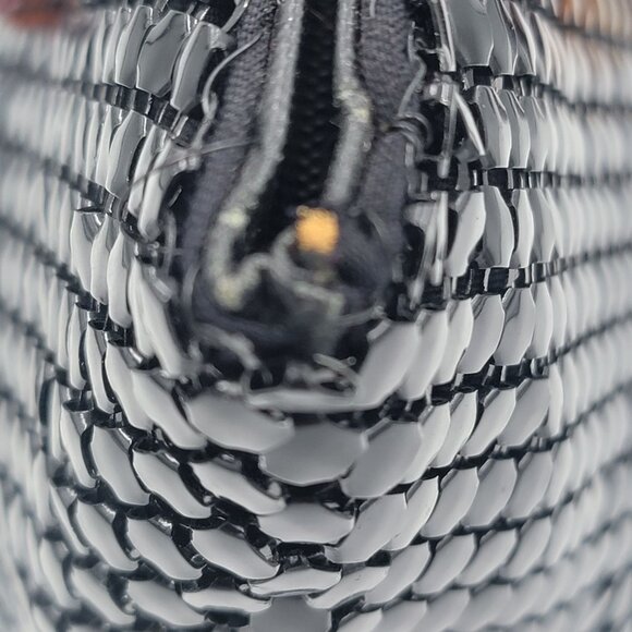 Vintage Black Mesh Handbag With Tortoiseshell Acrylic Handles & Gold Hardware Re - Picture 7 of 16